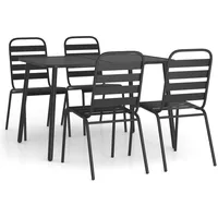VidaXL 5-tlg. Garten-Essgruppe Anthrazit Stahl