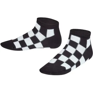FALKE Kinder Sneakersocken Chequerboard - 94% Baumwolle, 1 Paar, Schwarz (Black 3000), Größe: 23-26 - 23-26