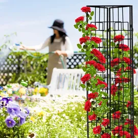 Relaxdays Rankgitter Metall 122 x 30,5 cm Schwarz