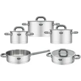 Mulex hochwertiges Edelstahl Topfset LUGANO 6tlg. + Servierpfanne + Stielpfanne
