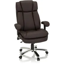 HJH Office XXL I Kunstleder Chefsessel bis 180kg belastbar, hohe Rückenlehne, Dunkelbraun