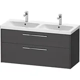 Duravit D-Code Doppel-Waschtischunterschrank DC4674010490000 ,Griff Chrom, Graphit Matt, Wandhängend, Schubkästen 2, 1184x555x460 mm