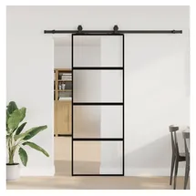 vidaXL Schiebetür rechts 76 x 205 cm Schwarz