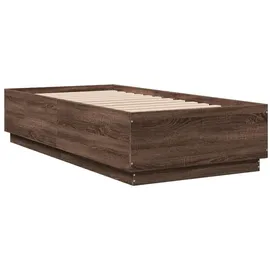 vidaXL Bettgestell mit LED Braun Eichen-Optik 90x190 cm Holzwerkstoff