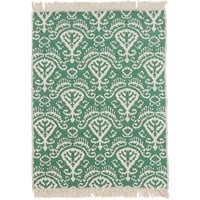 Teppich NIZZA, done.®, rechteckig, Höhe: 8 mm, Flachgewebe, modernes Ethno Design, mit Fransen, waschbar grün 80 cm x 120 cm x 8 mm