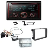 Pioneer FH-S820DAB DAB+ Bluetooth USB Einbauset für Tiguan Amarok Caddy Jetta