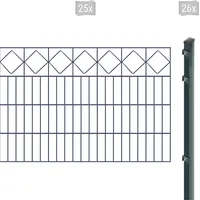 Arvotec Doppelstabmattenzaun »EXCLUSIVE 80 zum Einbetonieren "Karo" mit Zierleiste«, Zaunhöhe 80 cm, Zaunlänge 2 - 60 m 72082144-0 anthrazit H/L: 80 cm x 50 m