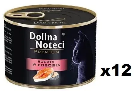 Dolina Noteci Premium Nasses Katzenfutter reich an Lachs 12x185g (Rabatt für Stammkunden 3%)