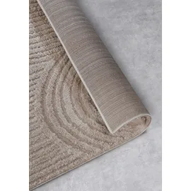 ELLE DECORATION Hochflor Teppich Chappe – Moderner Wohnzimmerteppich, Langflor Shaggy, Modernes Muster, Flauschig Weich Boho für Wohnzimmer, Schlafzimmer – Beige, 80x120cm