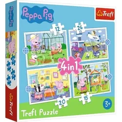 TREFL 34359 Peppa Pig Puzzles 4-in-1