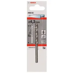 Metallbohrer HSS-G, DIN 338, 4,3 x 47 x 80 mm, 1er-Pack