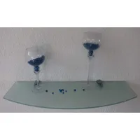 Dekoleidenschaft Wandregal aus 10mm Glas, satiniert, Verschiedene Formen und Größen, Glasregal, Glasboden, Glasablage, Badregal, Eckregal Bad Ablage Regal (Wandclips Maxi Silber, 60x20-30 cm Convex)