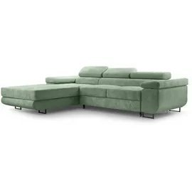 ax living Eckcouch Cord 2-Sitzer Salbeigrün