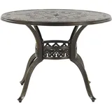 Beliani Sapri Gartentisch Ø 100 x 72 cm Dunkelbraun/Grau