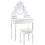 [en.casa] en.casa Schminktisch Limerick mit Spiegel - Hocker
