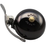 CRANE Bell Co. Fahrradklingel Mini Suzu with Steel Band Mount Messing, Neo Black, 45mm, CR-MSZSB-NBK