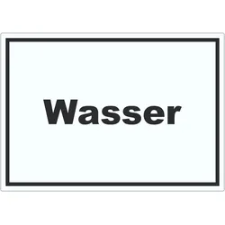 Wasser Aufkleber mit Text Anschluss waagerecht A9 (37x52mm)