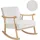 Beliani Schaukelsessel LEKNES Bouclé 70 x 80 x 90 cm Cremeweiß