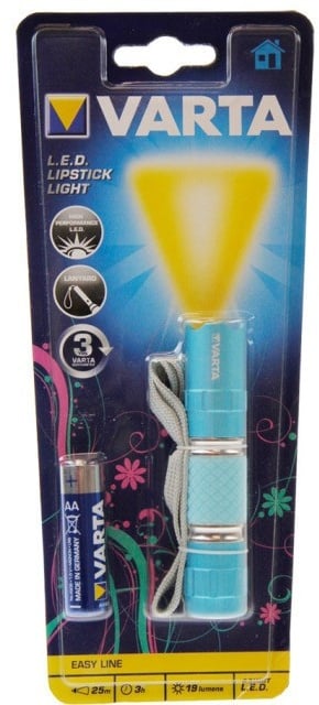 Varta LED Lipstick Light elegante und handliche LED Taschenlampe farblich sortiert, pink oder türkis