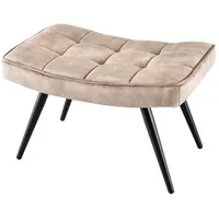 Riess-Ambiente Hocker SCANDINAVIA - modern champagner beige Samt schwarze Metallbeine Fußhocker