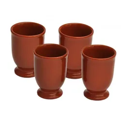 4er Set Lasierte Tonbecher 175ml ideal für Honigwein
