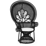 Bizzotto Sessel Peacock aus Rattan schwarz