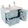 Okwish Waschtischkombination 2 Schubladen 76 x 51 x 46 cm Blau