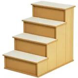 Haustiertreppe 4-stufige Hundetreppe Katzentreppe Einstiegshilfe Natur