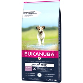 Eukanuba Grain Free Puppy Small / Medium Breed mit Lachs Hundefutter trocken