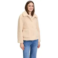 Cartoon Damen Plüschjacke mit Kragen Beige,42 - 42