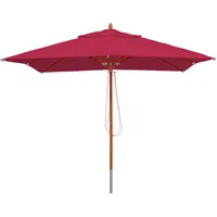 Mendler Gastronomie Holz-Sonnenschirm HWC-C57, Gartenschirm, Polyester/Holz 14kg, eckig 3x3m