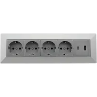ChiliTec Mehrfachsteckdose 4-fach Silber 2 St.