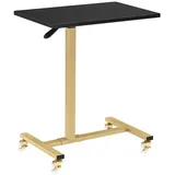 Barberpub Beistelltisch BarberPub Beistelltisch mit Rollen, Pflegetisch Höhenverstellbar, 2832, höhenverstellbar, drehbar, C-Form, Betttisch, Friseurwagen schwarz