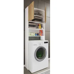 Waschmaschinenschrank JUTAS Honig Eiche, Weiß