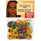 Bunte Haargummis für Afro-, Locken- & dickes Haar, 300 Stück – Extra starke & elastische Zopfgummis aus Naturkautschuk – Reißfest, rutschfest & haarschonend – Ideal für 3C, 4A, 4B, 4C Haare