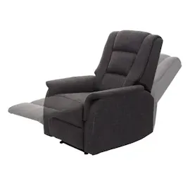 Mendler Fernsehsessel HWC-F23, Relaxsessel Liege Sessel, Stoff/Textil 102x79x96cm grau ohne Massage- und Wärmefunktion