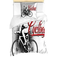 ABAKUHAUS Modern Bettbezug Set für Einzelbetten, Radfahren Mann-Sport-Fahrrad, Milbensicher