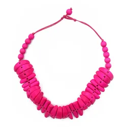 Kette mit Anhänger "Tina", Damen, Gr. one size, Holz, pink, COLLEZIONE ALESSANDRO, Basic, Halsketten, trendstarke Kette aus Holz