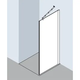 Kermi Pasa XP Seitenwand PXTWD090201UK 90x200cm, silber mattglanz, ESG Opaco, auf Duschwanne