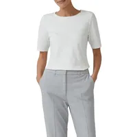 S.Oliver BLACK LABEL T-Shirt mit Satindetail weiß 44 EU