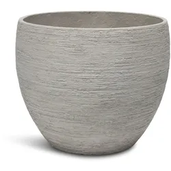 Pottery runder Blumentopf wellenartige Struktur Ø 42 cm, Höhe 36 cm grau