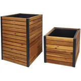 Mendler HWC-L23 2er-Set 100 x 40 x 40 cm Braun