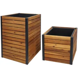 Mendler HWC-L23 2er-Set 100 x 40 x 40 cm Braun