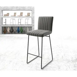 DELIFE Chaise-de-bar Luiga-Flex tissu texturé anthracite cadre de patins métal, Chaises de bar