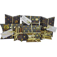 Frau WUNDERVoll® DIY Adventskalender zum Befüllen HoHoHo Metallic, schwarz,