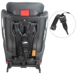 XOMAX Kindersitz ISOFIX I mitwachsend I 9-36 kg, 15 Monate - 12 Jahre, Gruppe 1/2/3 I 5-Punkt-Gurt und 3-Punkt-Gurt I Bezug abnehmbar und waschbar I ECE R129 I anthrazit-rot