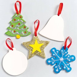 Keramik-Anhänger "Weihnachten"  (pro Set 5) Bastelaktivitäten zu Weihnachten