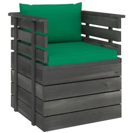 vidaXL Gartensessel anthrazit/grün