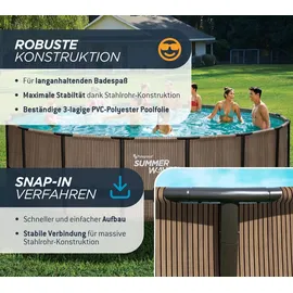 Summer Waves Elite Frame Pool 549 x 132 cm Teak-Optik braun
