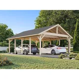 Palmako Carport Robert 5,55 x 7,32 m tauchgrundiert mit Pfostenanker